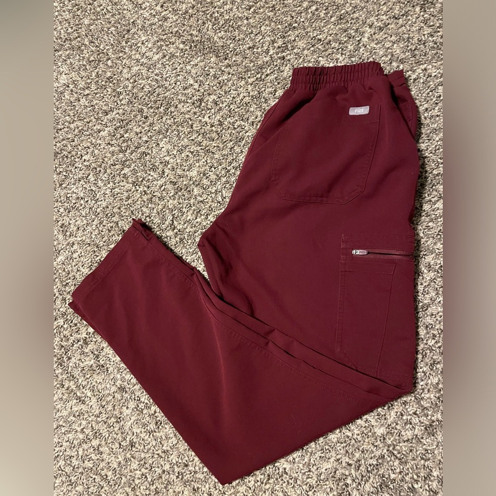 Figs Burgundy Yola Scrub Pants